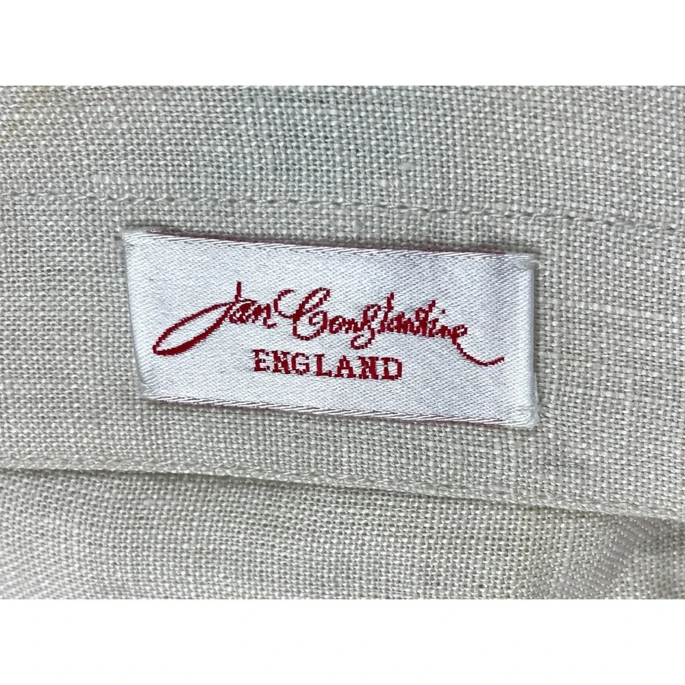 Jan Constantine England Pillow I Love London Embroidered Linen Wool 21x16